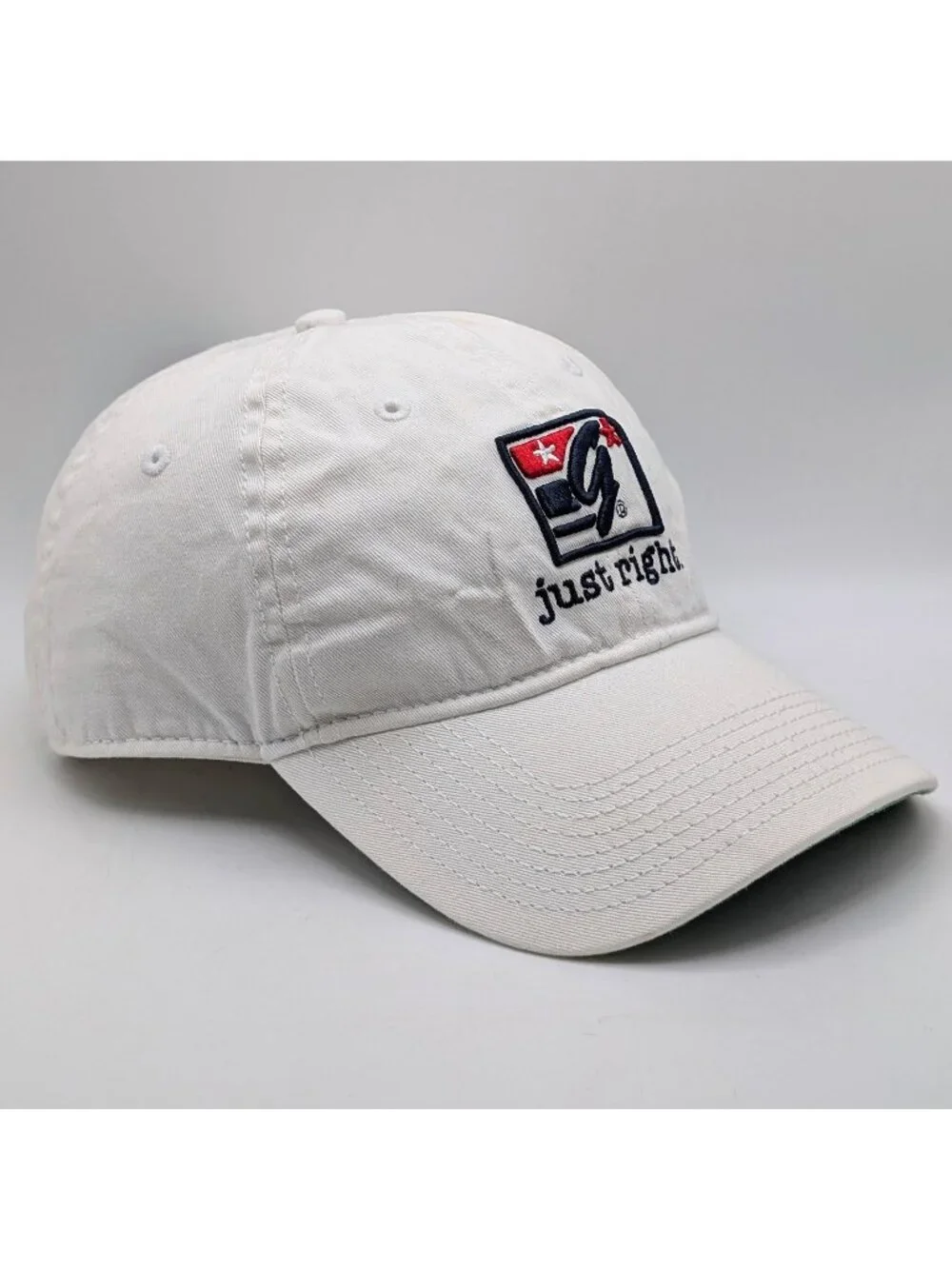Vintage The Game Logo Hat Just Right Strap Back Baseball Cap Adjustable White